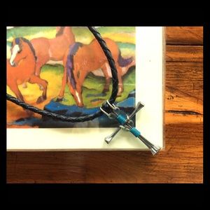 Handcrafted Horseshoe Nail Cross Necklace